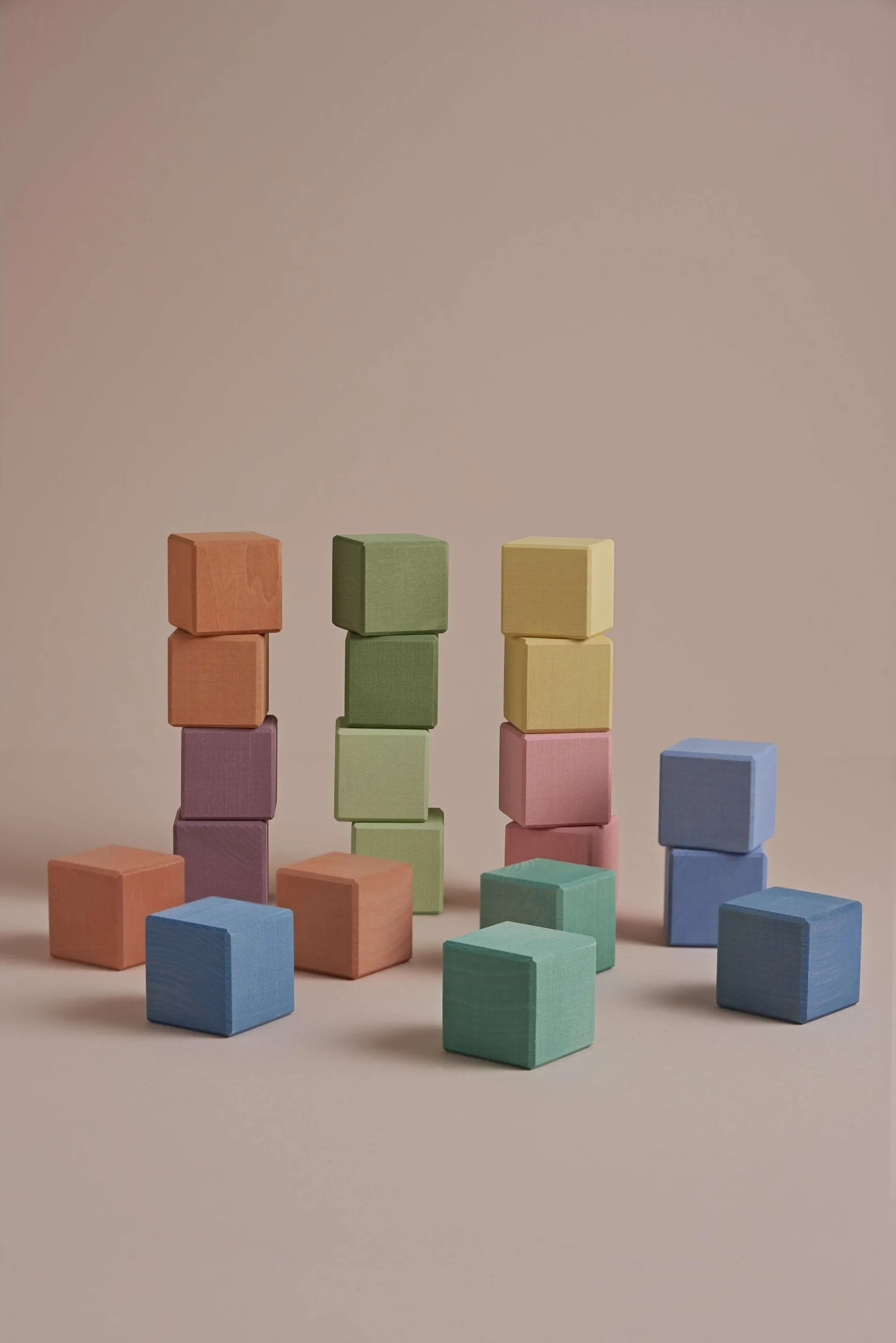 Raduga Grez Wooden Earth Cubes Block Set, Pastel