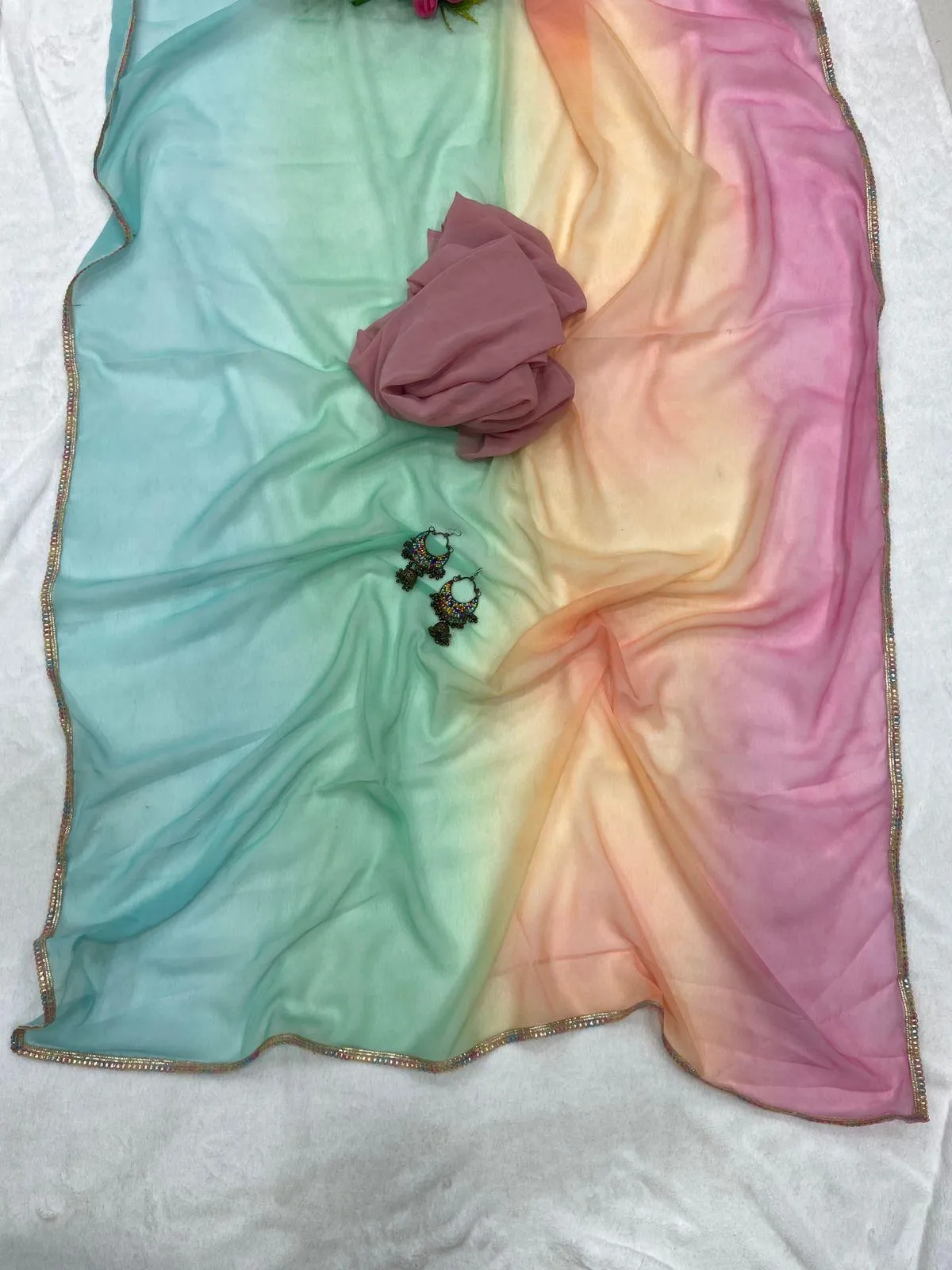 Rainbow Coloured Saree