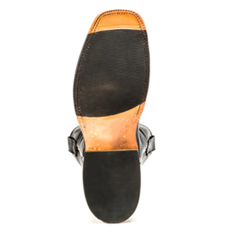 Rios of Mercedes Black Smooth Quill Ostrich Square Toe