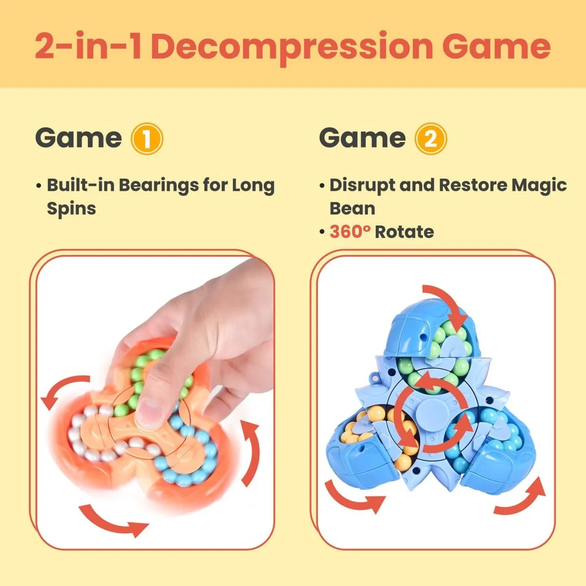 Rotating Magic Bean Puzzle Toy 3pcs