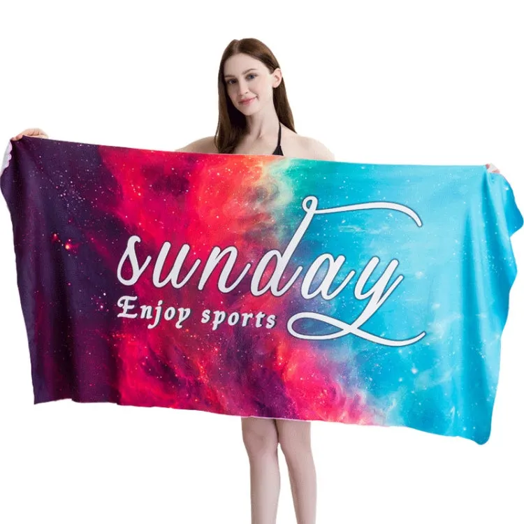 Sports Fitness Swimming Bath Towel Printed Double-Sided Velvet Absorbent Quick-Drying Beach Towel, Size: 155x80cm (Soft Comet)