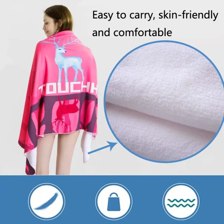 Sports Fitness Swimming Bath Towel Printed Double-Sided Velvet Absorbent Quick-Drying Beach Towel, Size: 155x80cm (Soft Comet)