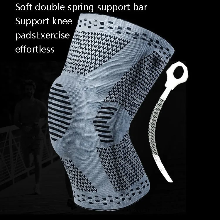 Sports Knee Pads Anti-Collision Support Compression Keep Warm Leg Sleeve Knitting Basketball Running Cycling Protective Gear, Size: M(Black Red)