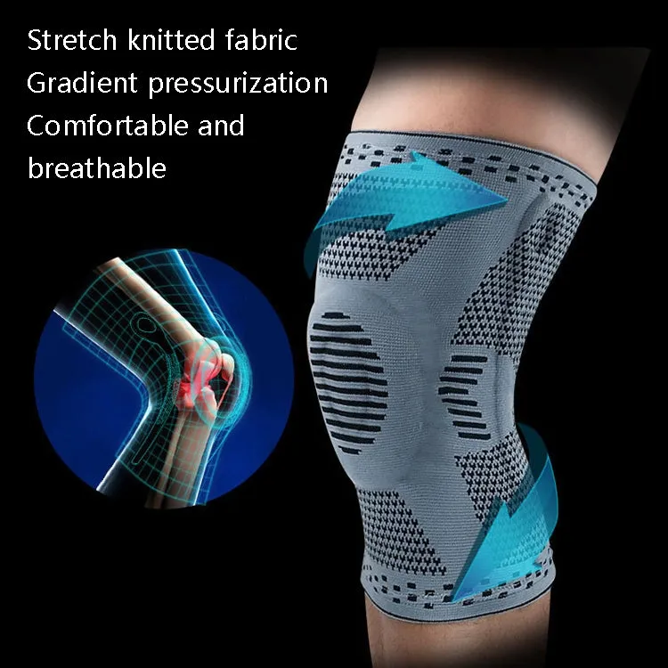 Sports Knee Pads Anti-Collision Support Compression Keep Warm Leg Sleeve Knitting Basketball Running Cycling Protective Gear, Size: M(Black Red)