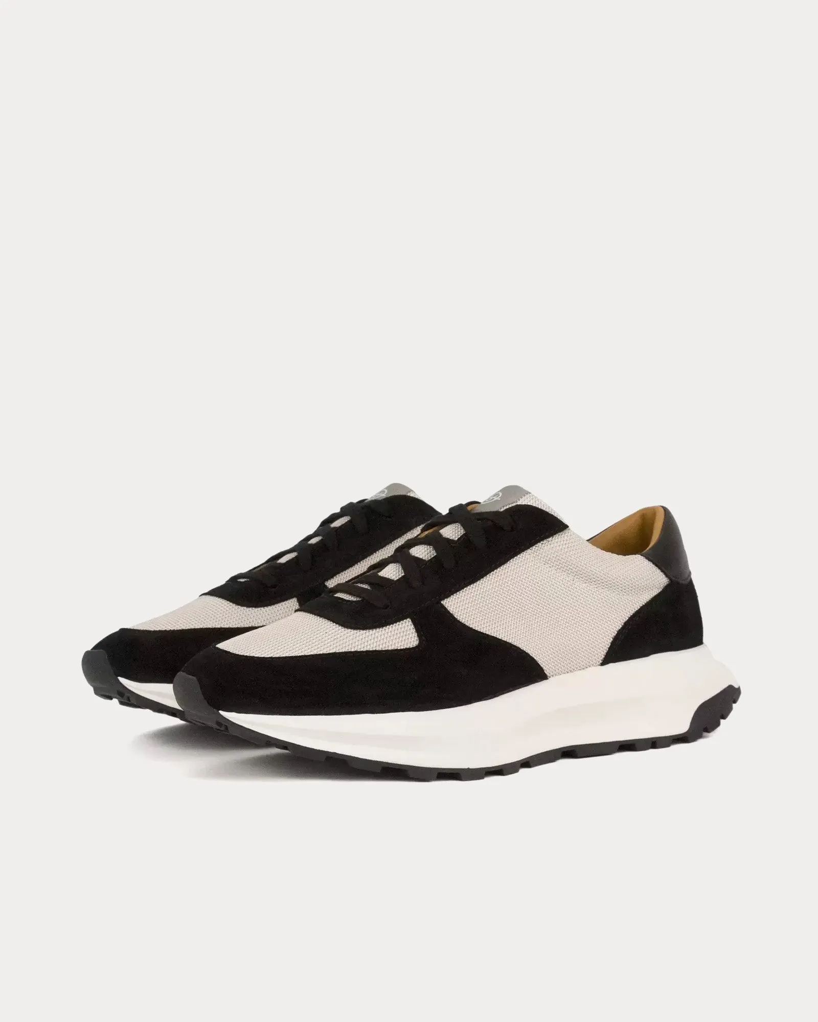 Trinity Luxe Suede Black / White Low Top Sneakers
