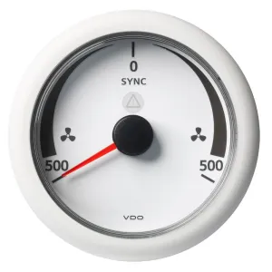 Veratron 3-3/8" (85MM) ViewLine Synchronizer -500/ 500 RPM - 8 to 32V - White Dial  Bezel