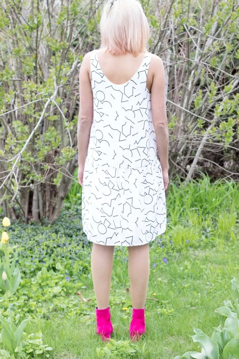 Vintage Victoire Eve Gravel Bauhaus Dress (Cream Pomo) - L