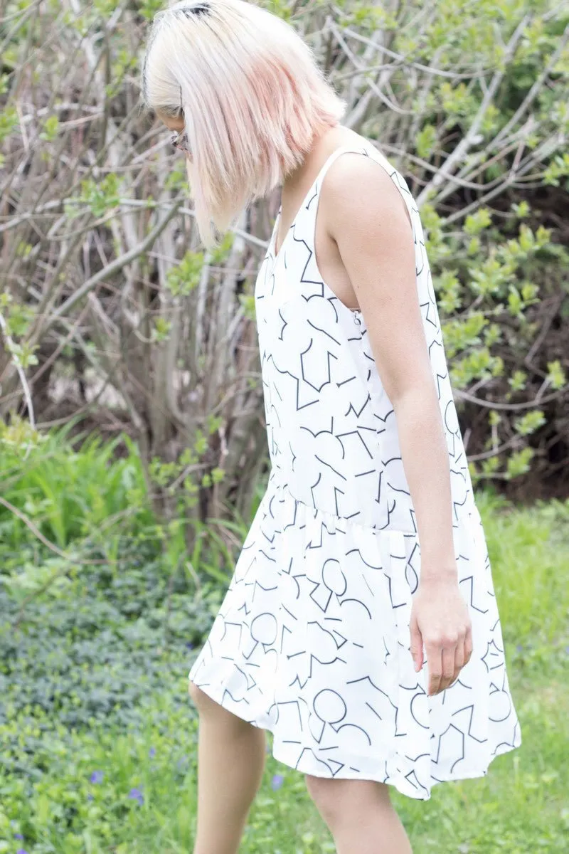 Vintage Victoire Eve Gravel Bauhaus Dress (Cream Pomo) - L