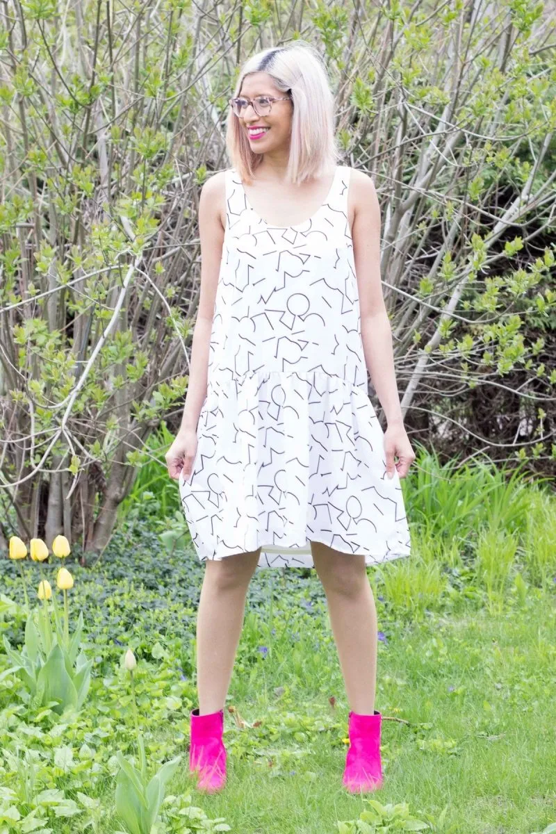 Vintage Victoire Eve Gravel Bauhaus Dress (Cream Pomo) - L