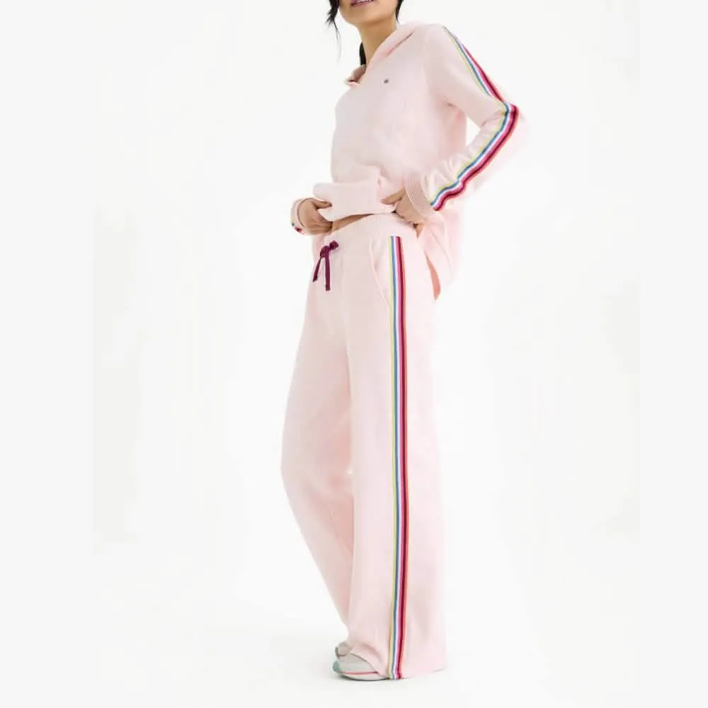 women's crystal pink cotton magnetic track pant
