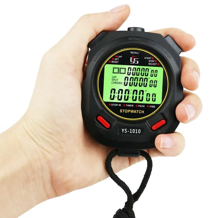 YS 3 Rows Display Luminous Stopwatch Timer Training Referee Stopwatch, Style: YS-1060 60 Memories